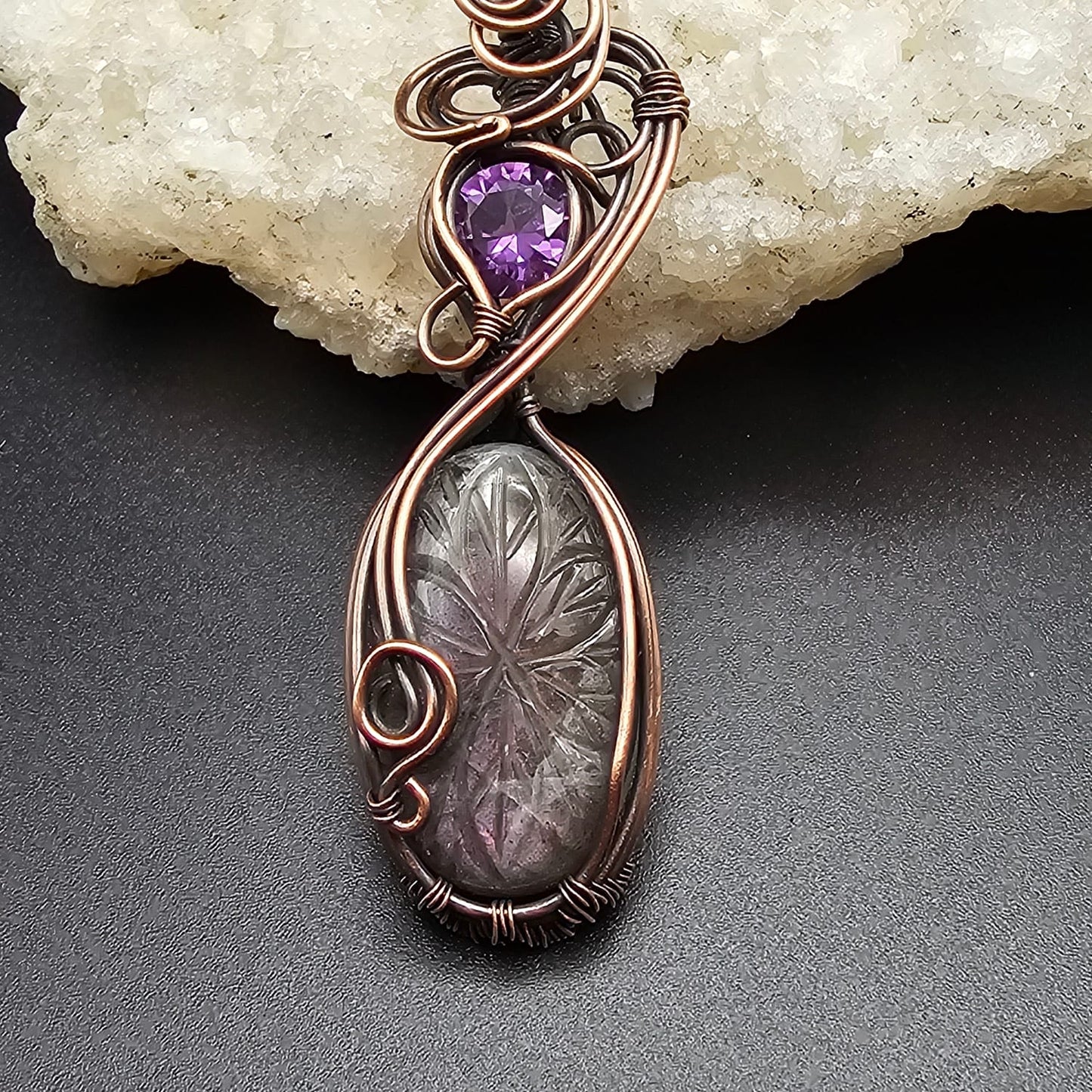 Carved Labradorite pendant